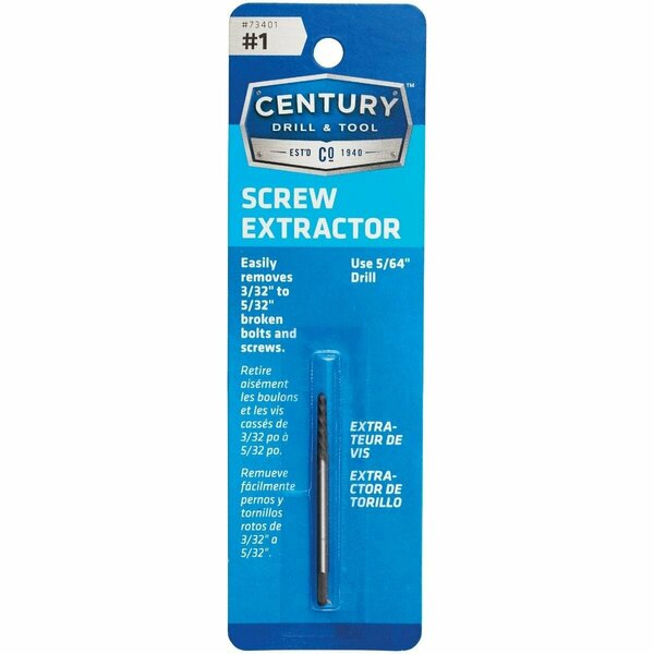 Century Drill Tool Century Drill & Tool #1 Spiral Flute Screw Extractor 73401